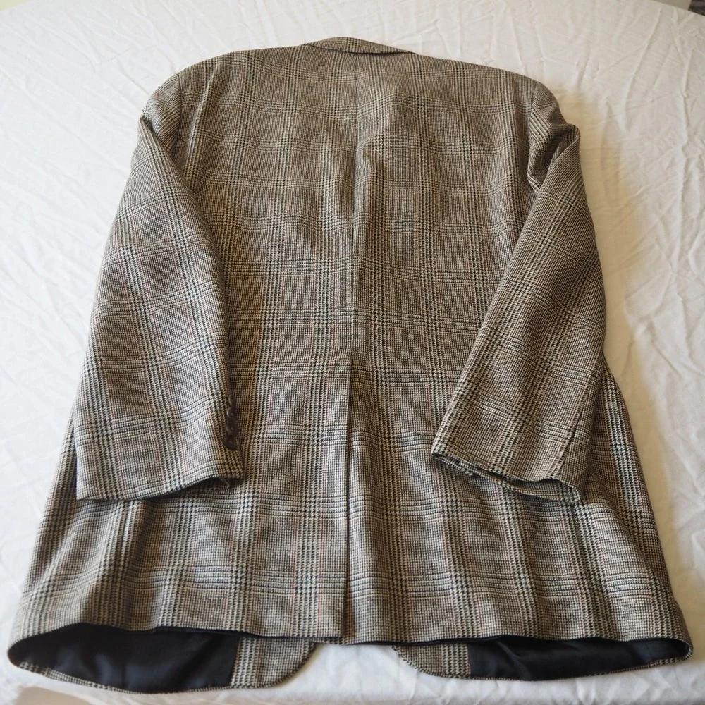 Vintage Polo University Club Ralph Lauren Glen Plaid Sports Coat 42 L* Silk Wool